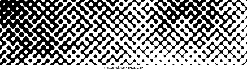 Abstract halftone pattern formed by black and white circles of different size.Vector illustration of a dotted background