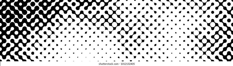 Abstract halftone pattern formed by black and white circles of different size.Vector illustration of a dotted background
