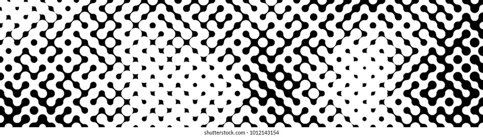 Abstract halftone pattern formed by black and white circles of different size.Vector illustration of a dotted background