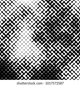 Abstract halftone pattern formed by black and white circles of different size.Vector illustration of a dotted background