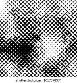 Abstract halftone pattern formed by black and white circles of different size.Vector illustration of a dotted background