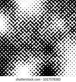 Abstract halftone pattern formed by black and white circles of different size.Vector illustration of a dotted background