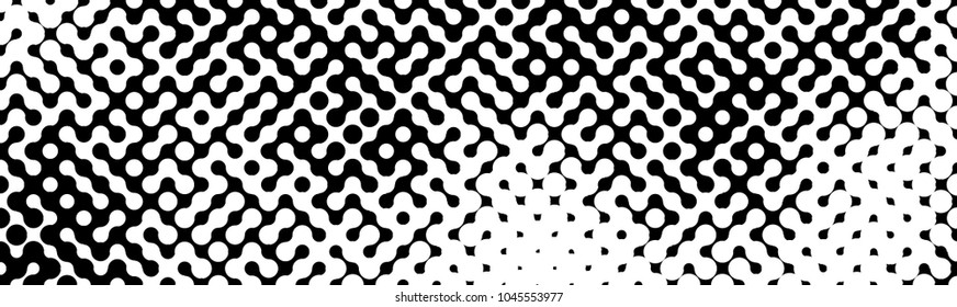 Abstract halftone pattern formed by black and white circles of different size.Vector illustration of a dotted background