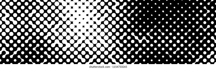 Abstract halftone pattern formed by black and white circles of different size.Vector illustration of a dotted background.