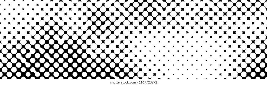 Abstract halftone pattern formed by black and white circles of different size.Vector illustration of a dotted background
