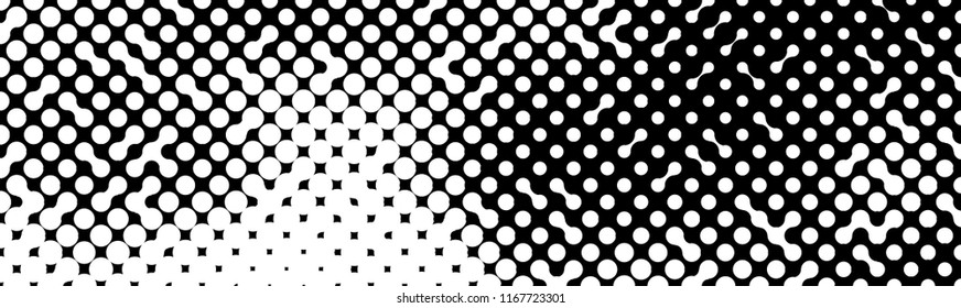 Abstract halftone pattern formed by black and white circles of different size.Vector illustration of a dotted background
