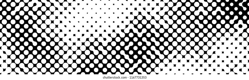 Abstract halftone pattern formed by black and white circles of different size.Vector illustration of a dotted background.