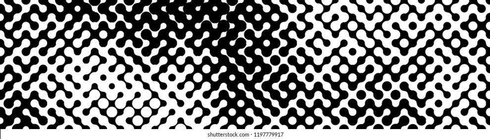 Abstract halftone pattern formed by black and white circles of different size.Vector illustration of a dotted background