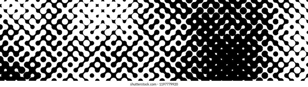 Abstract halftone pattern formed by black and white circles of different size.Vector illustration of a dotted background