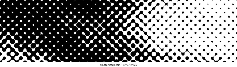 Abstract halftone pattern formed by black and white circles of different size.Vector illustration of a dotted background