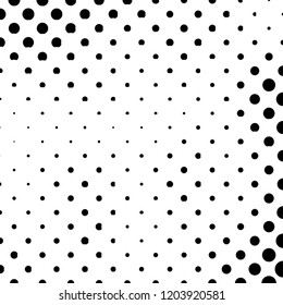 Abstract halftone pattern formed by black and white circles of different size.Vector illustration of a dotted background.