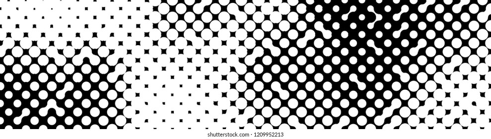 Abstract halftone pattern formed by black and white circles of different size.Vector illustration of a dotted background.