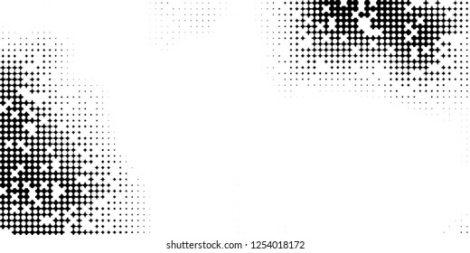 Abstract halftone pattern formed by black and white circles of different size.Vector illustration of a dotted background.