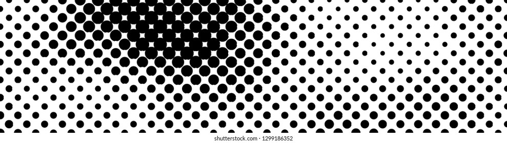 Abstract halftone pattern formed by black and white circles of different size.Vector illustration of a dotted background