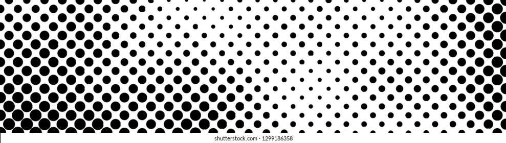 Abstract halftone pattern formed by black and white circles of different size.Vector illustration of a dotted background