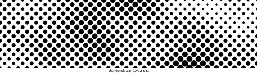 Abstract halftone pattern formed by black and white circles of different size.Vector illustration of a dotted background