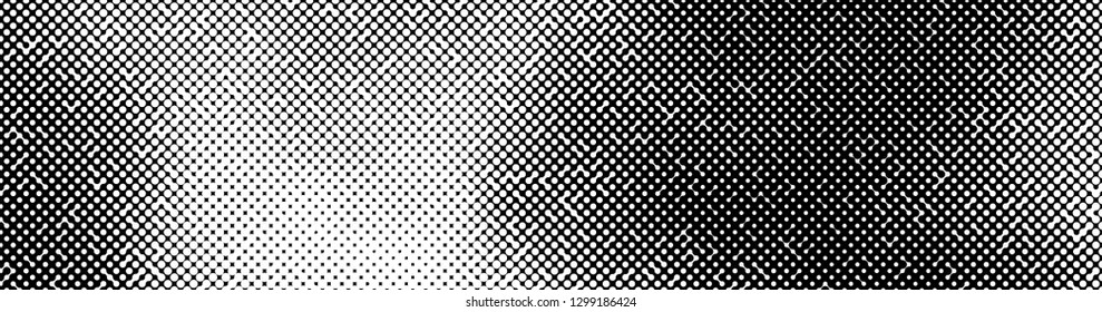 Abstract halftone pattern formed by black and white circles of different size.Vector illustration of a dotted background