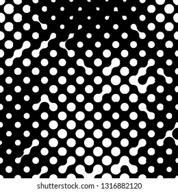 Abstract halftone pattern formed by black and white circles of different size.Vector illustration of a dotted background