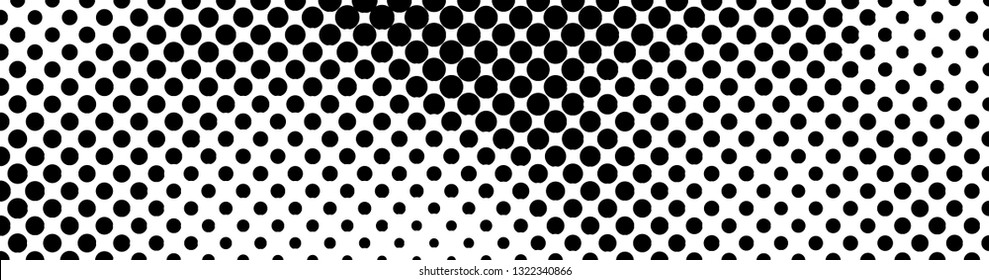 Abstract halftone pattern formed by black and white circles of different size.Vector illustration of a dotted background.