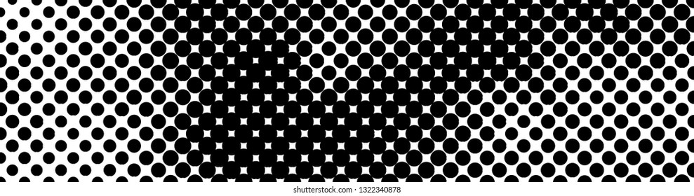 Abstract halftone pattern formed by black and white circles of different size.Vector illustration of a dotted background.