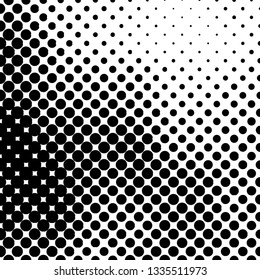 Abstract halftone pattern formed by black and white circles of different size.Vector illustration of a dotted background.