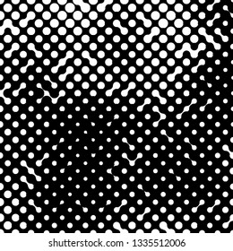 Abstract halftone pattern formed by black and white circles of different size.Vector illustration of a dotted background.