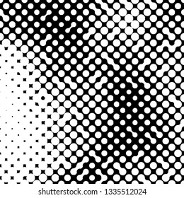 Abstract halftone pattern formed by black and white circles of different size.Vector illustration of a dotted background.