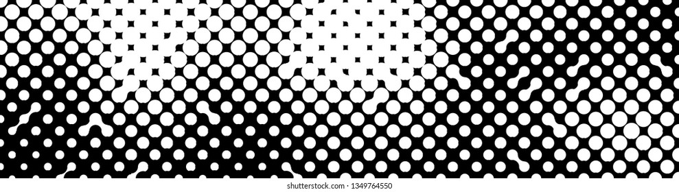 Abstract halftone pattern formed by black and white circles of different size.Vector illustration of a dotted background.