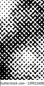 Abstract halftone pattern formed by black and white circles of different size.Vector illustration of a dotted background.