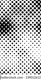 Abstract halftone pattern formed by black and white circles of different size.Vector illustration of a dotted background.