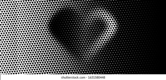 Abstract halftone pattern formed by black and white circles of different size.Vector illustration of a dotted background.