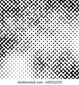 Abstract halftone pattern formed by black and white circles of different size.Vector illustration of a dotted background