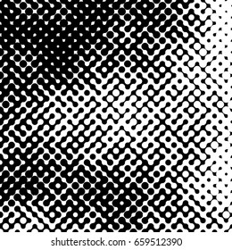 Abstract halftone pattern formed by black and white circles of different size.Vector illustration of a dotted background