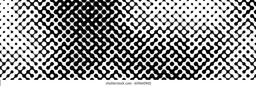 Abstract halftone pattern formed by black and white circles of different size.Vector illustration of a dotted background