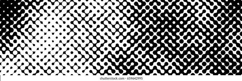 Abstract halftone pattern formed by black and white circles of different size.Vector illustration of a dotted background