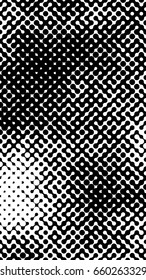 Abstract halftone pattern formed by black and white circles of different size.Vector illustration of a dotted background