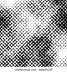 Abstract halftone pattern formed by black and white circles of different size.Vector illustration of a dotted background