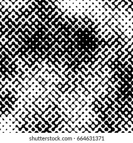 Abstract halftone pattern formed by black and white circles of different size.Vector illustration of a dotted background