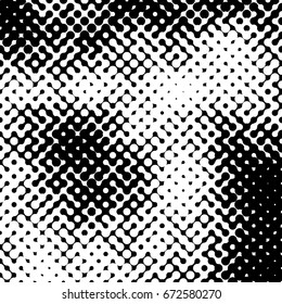 Abstract halftone pattern formed by black and white circles of different size.Vector illustration of a dotted background