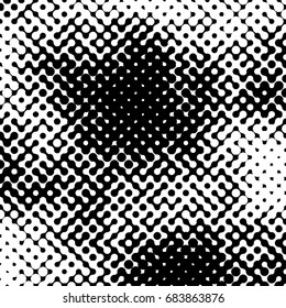 Abstract halftone pattern formed by black and white circles of different size.Vector illustration of a dotted background