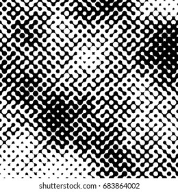 Abstract halftone pattern formed by black and white circles of different size.Vector illustration of a dotted background