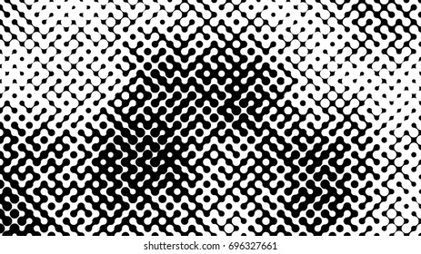 Abstract halftone pattern formed by black and white circles of different size.Vector illustration of a dotted background