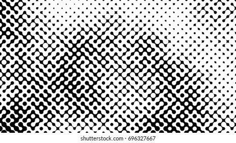 Abstract halftone pattern formed by black and white circles of different size.Vector illustration of a dotted background