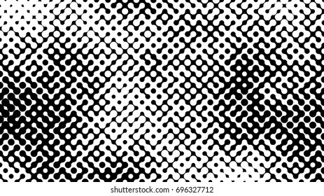 Abstract halftone pattern formed by black and white circles of different size.Vector illustration of a dotted background