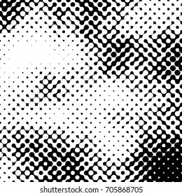 Abstract halftone pattern formed by black and white circles of different size.Vector illustration of a dotted background