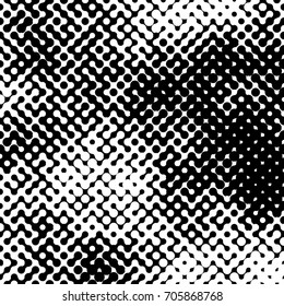 Abstract halftone pattern formed by black and white circles of different size.Vector illustration of a dotted background