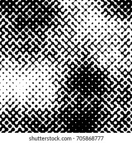 Abstract halftone pattern formed by black and white circles of different size.Vector illustration of a dotted background