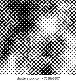 Abstract halftone pattern formed by black and white circles of different size.Vector illustration of a dotted background