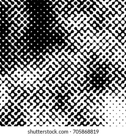 Abstract halftone pattern formed by black and white circles of different size.Vector illustration of a dotted background