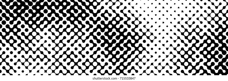 Abstract halftone pattern formed by black and white circles of different size.Vector illustration of a dotted background